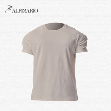 High-End Textured Solid-Color Round-Neck Short-Sleeved T-Shirt