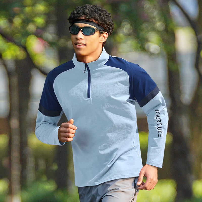 Quick-Drying Breathable Windproof Half-Zip Sports T-Shirt