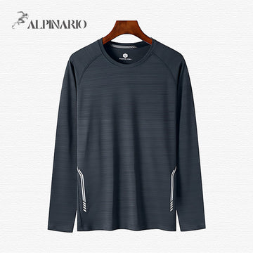 2025 New Round-Neck Ice Silk Elastic Long-Sleeved T-Shirt