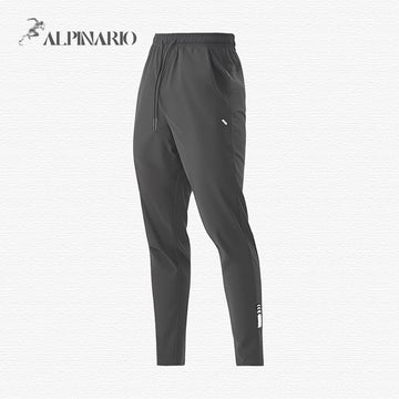 Summer Ice Silk Thin Slim-Fit Reflective Strip Cuff Pants