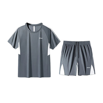 夏季冰絲速乾健身服兩件套