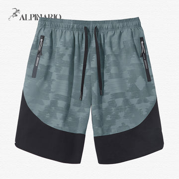 Color-Blocked Breathable Mid-Waist Five-Point Shorts