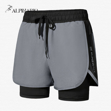 Quick-Drying High-Elastic Breathable Fake-Two Sports Shorts A