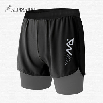 Quick-Drying High-Elastic Breathable Fake-Two Sports Shorts D