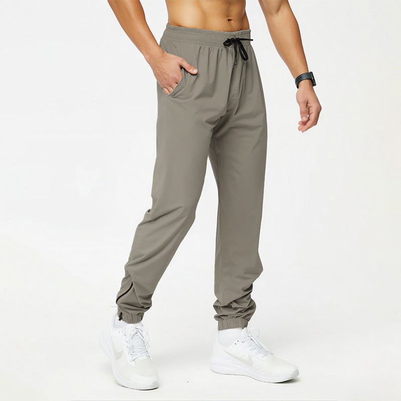 Cuffed-Zip Quick-Dry Breathable Athletic Pants