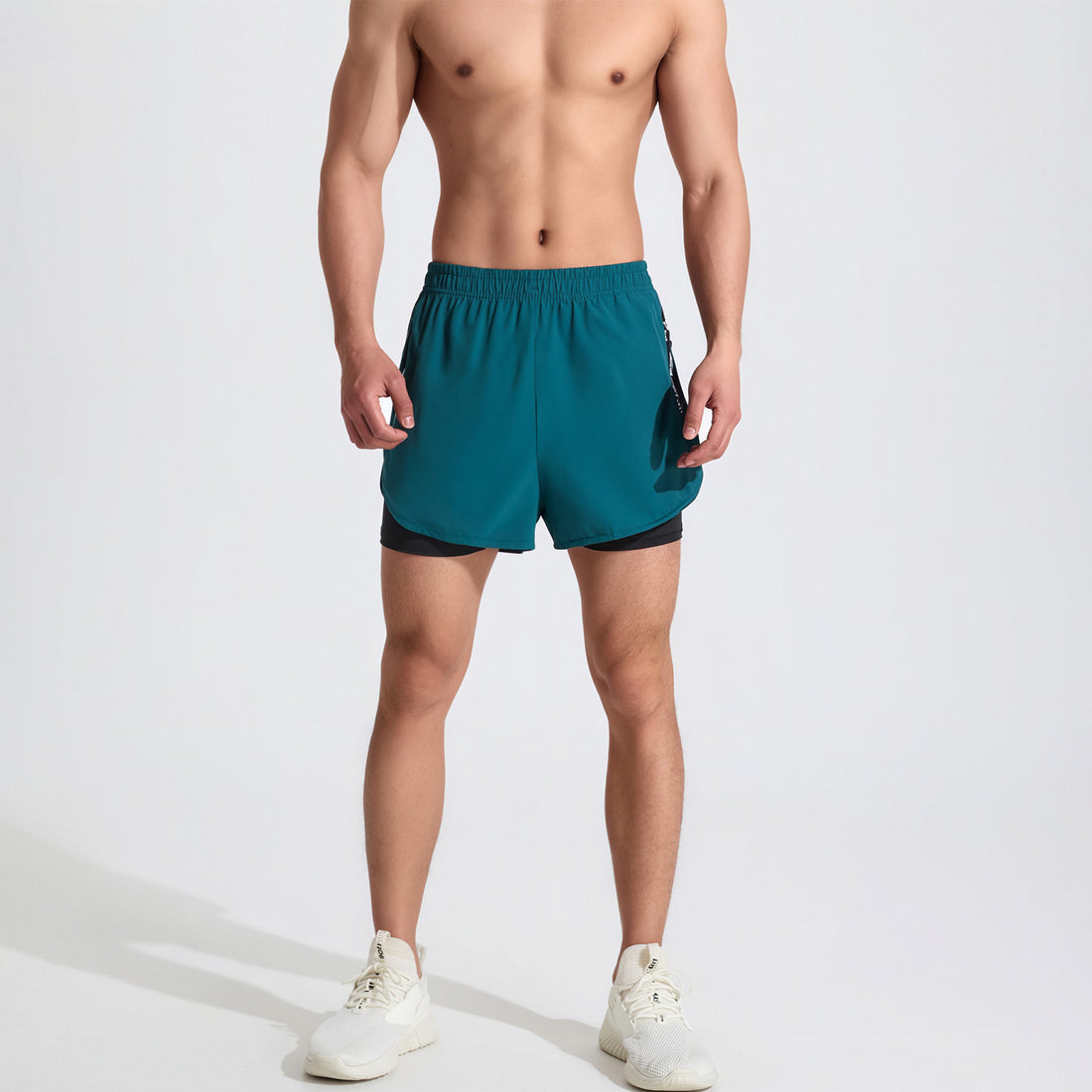 Quick-Drying High-Elastic Breathable Fake-Two Sports Shorts C