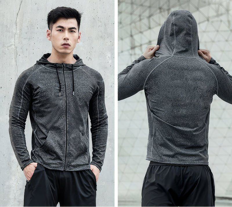 Elastic Hooded Reflective Printed Jacket