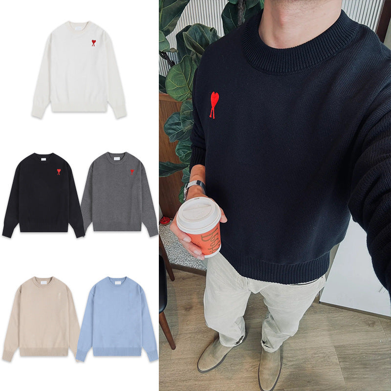 Spring And Autumn AML Sweater Men's And Women's Couple Round Neck Knitted S