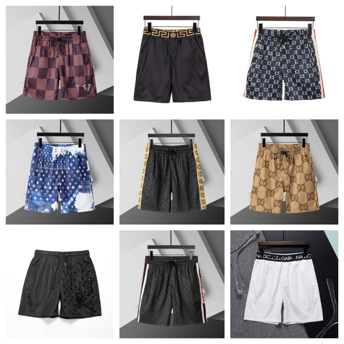 Alpinario Summer New Medusa Fashion Mens Shorts Shorts Beach Pants Ice Silk Pants Me - Main Product View