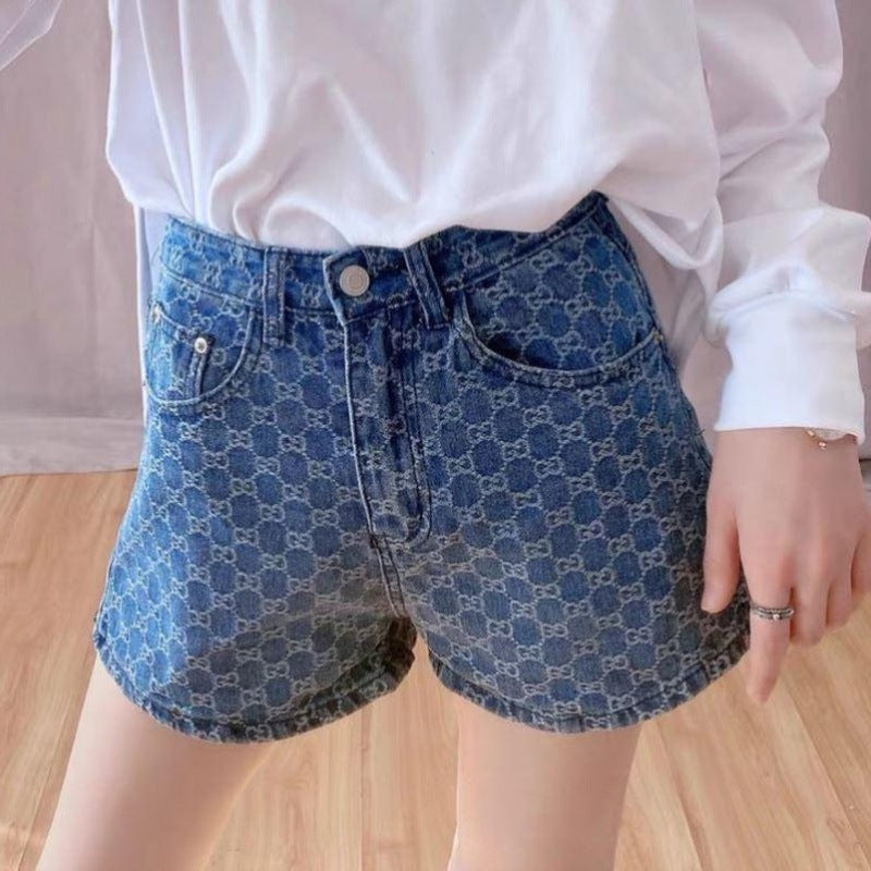 Trendy New High-Waisted Denim Shorts For Women Summer Fashion Loose Straight