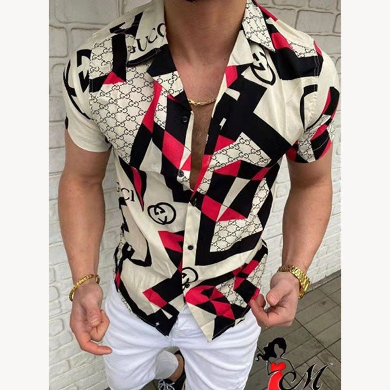 Digital Popular Long sleeved Slim Fit Casual Men's Printing Trendy Fashion