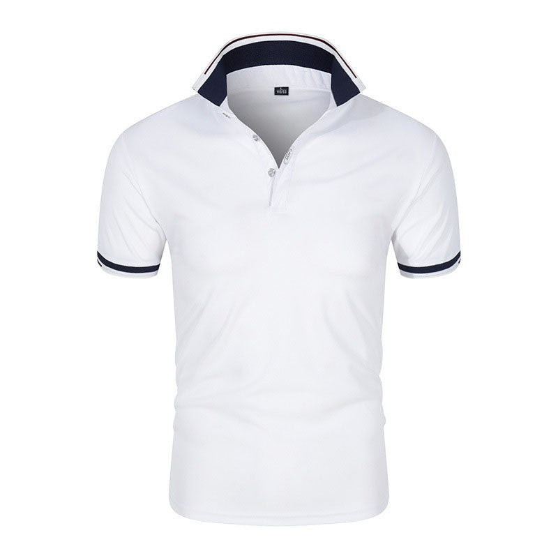 Men's summer short sleeved shirt Polo lapel fashion casual slim fit top out