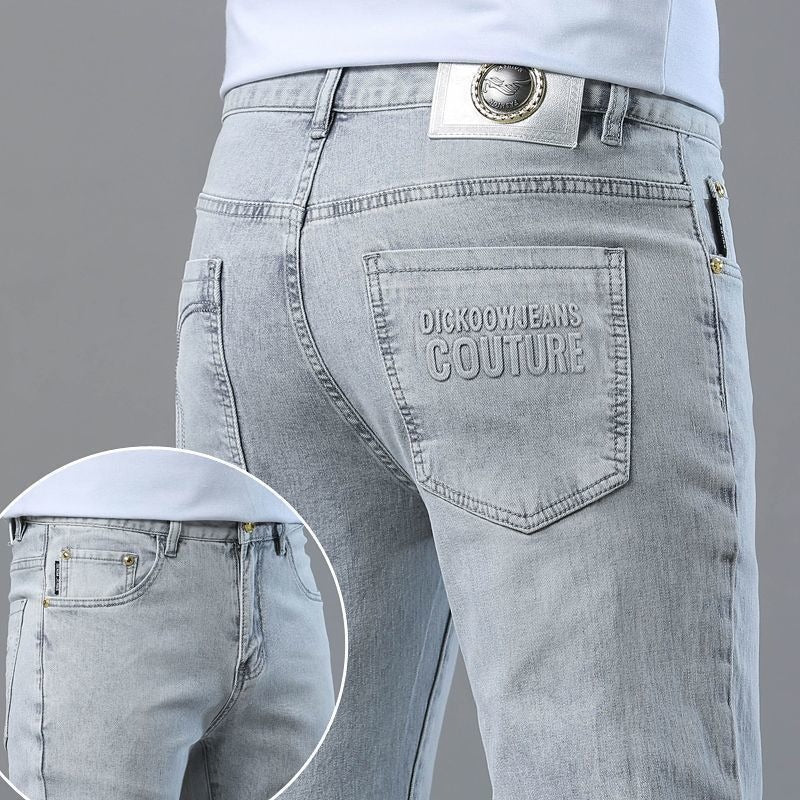 Men's New Jeans Korean Version Slim-fitting Pants Blue Trousers