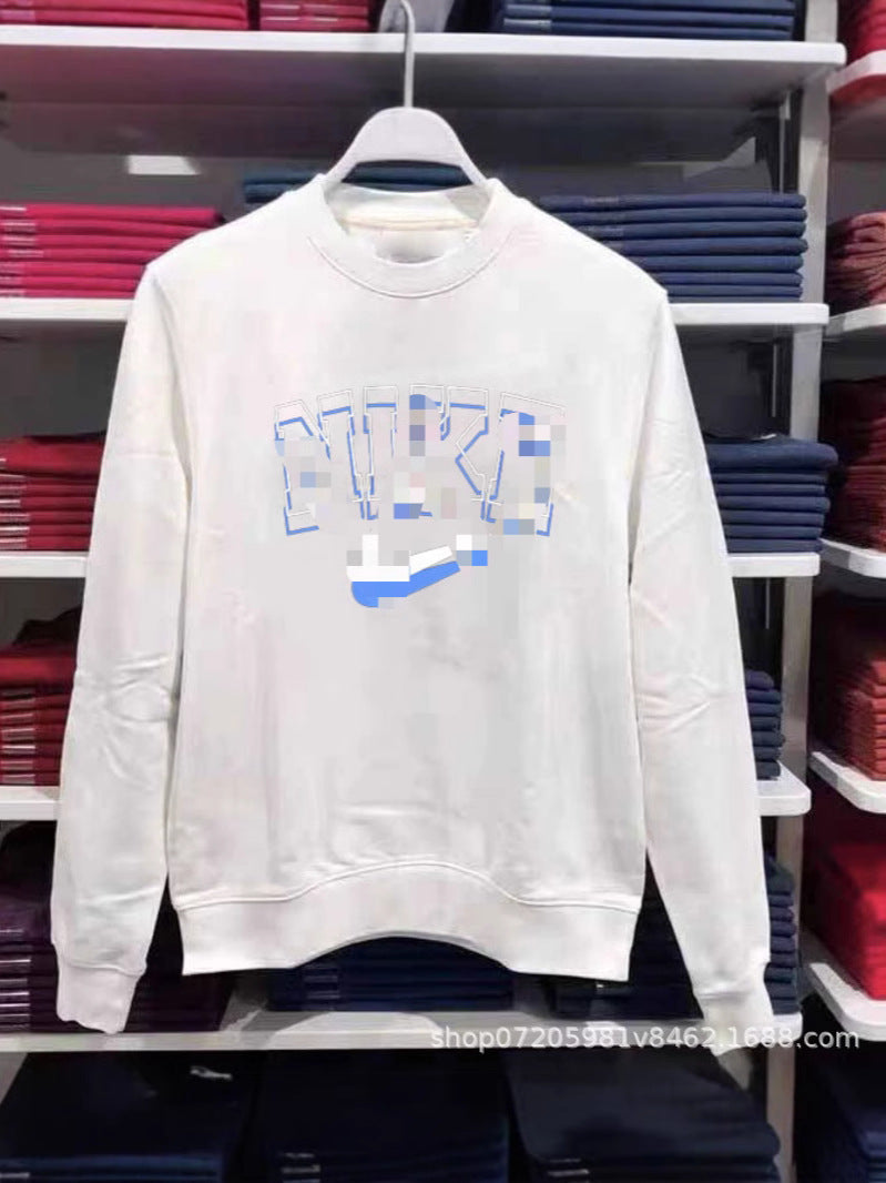 Men's Round Neck Warm Solid Colour Printed Sweatshirt New