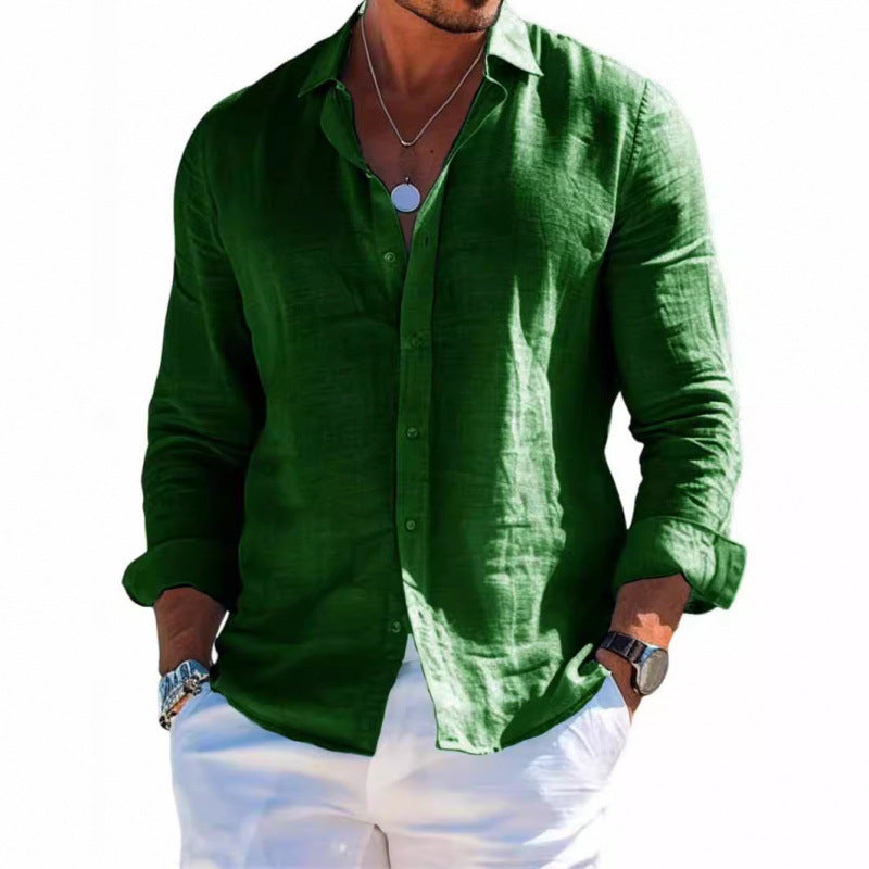 Model New Medieval Men's Cotton Linen Crepe Collar Shirt C32