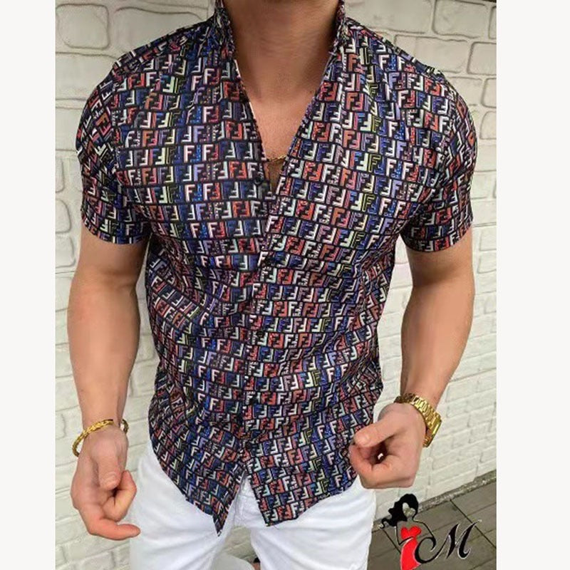 Digital Popular Long Sleeved Slim Fit Casual Men's Printing Trendy Fashion