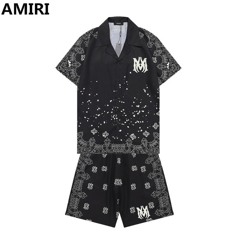 New Lapel Men's Printed Shirt Button Cardigan Shirt