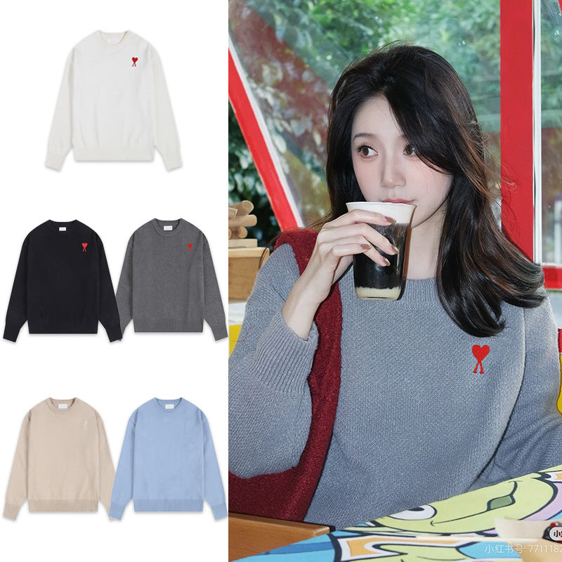 Spring And Autumn AML Sweater Men's And Women's Couple Round Neck Knitted S