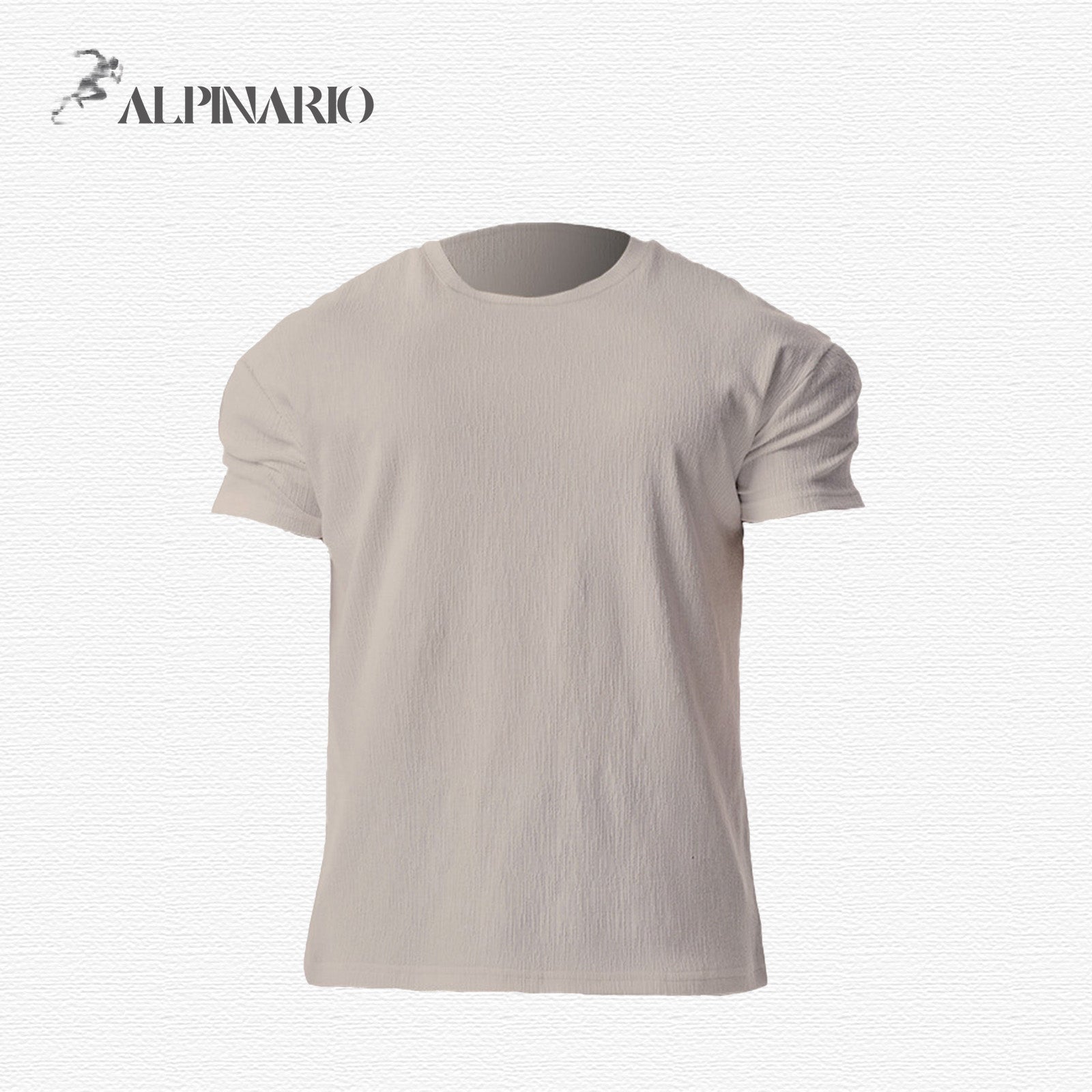 High-End Textured Solid-Color Round-Neck Short-Sleeved T-Shirt