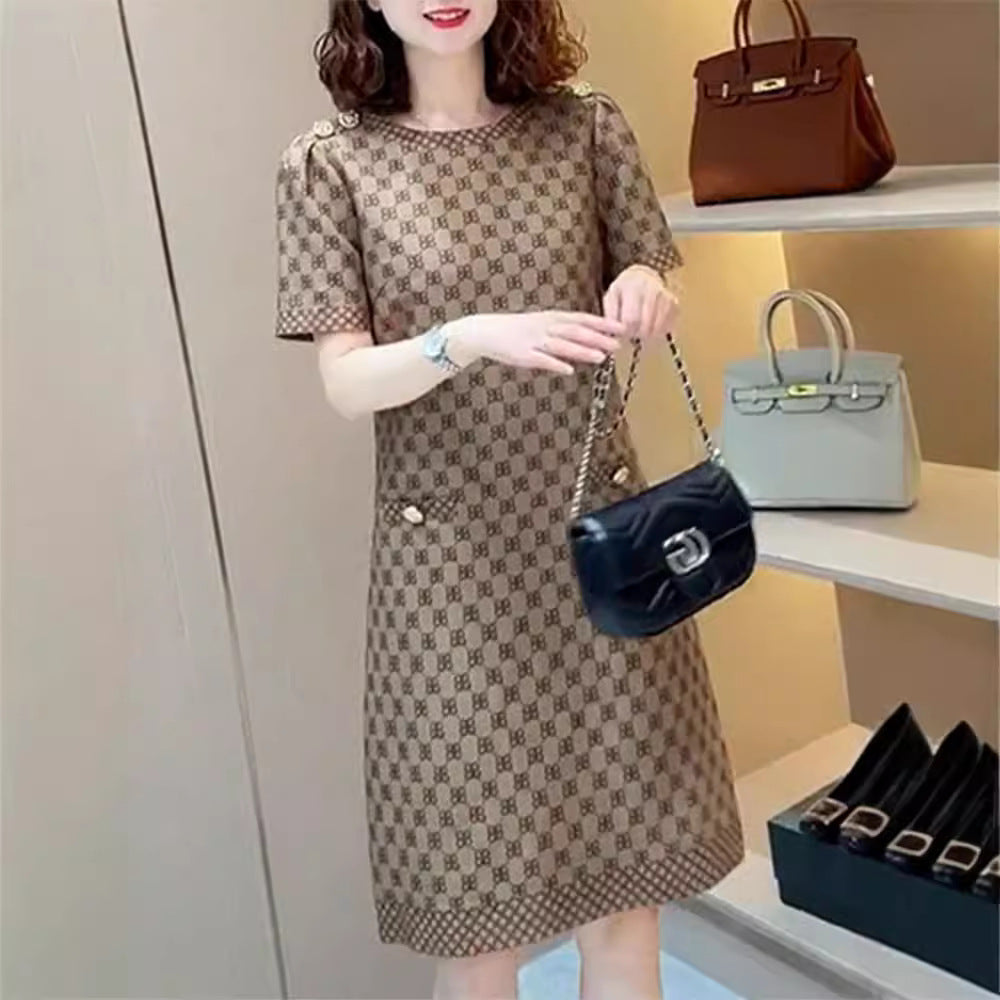 Double G Jacquard Hot Diamond Dress, Top Brand Women's Autumn And Winter Ne
