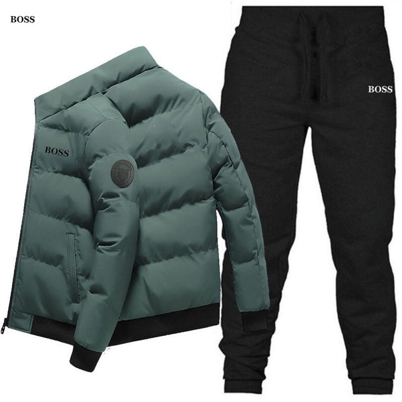 New Standing Collar Men's Cotton Coat Winter Thickened Warm Cotton Coat Fas