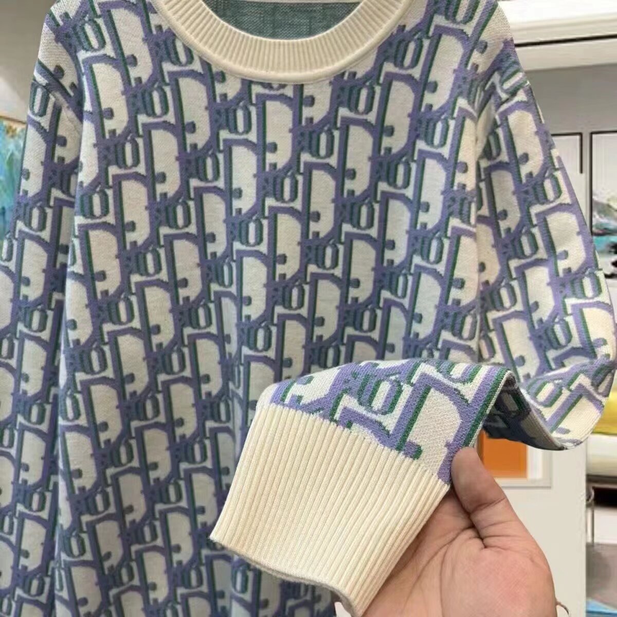 Men's Knitted Sweater Round Neck Letter Print