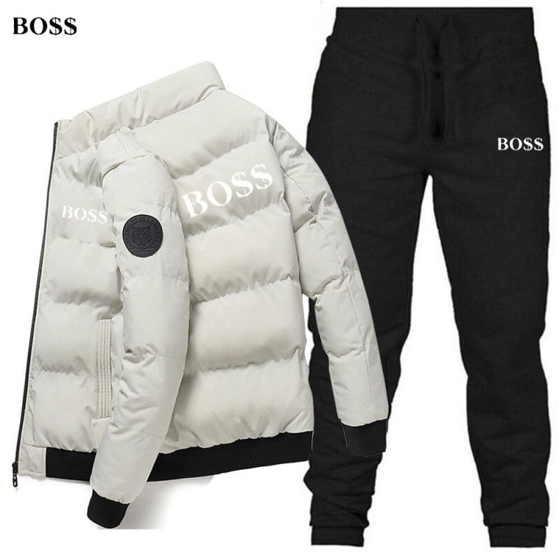New Standing Collar Men's Cotton Coat Winter Thickened Warm Cotton Coat Fas