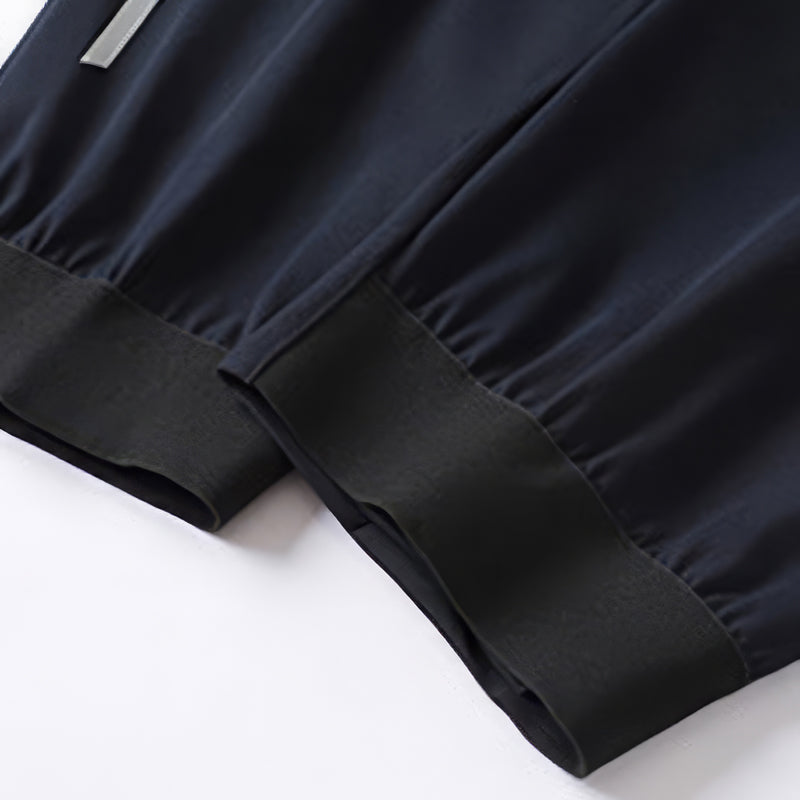 Summer Ice Silk Thin Slim-Fit Reflective Strip Cuff Pants