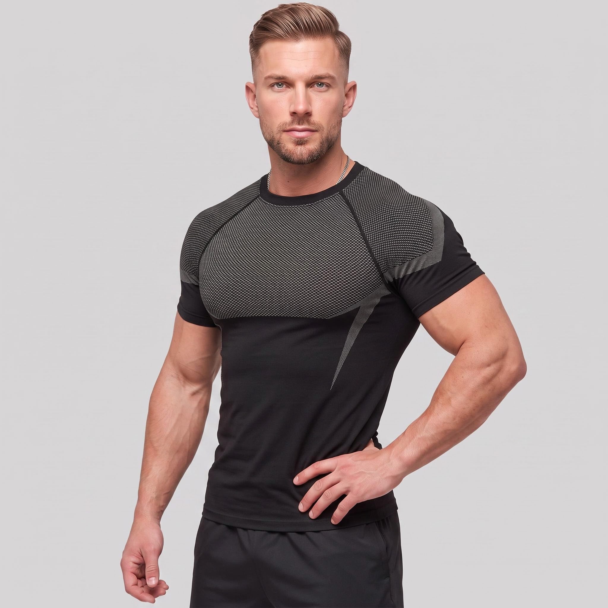ALPINARIO Men's Premium Compression Training T-Shirt - Customizable