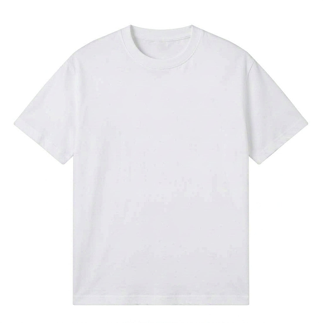 Black and white monogrammed crewneck cotton t-shirt