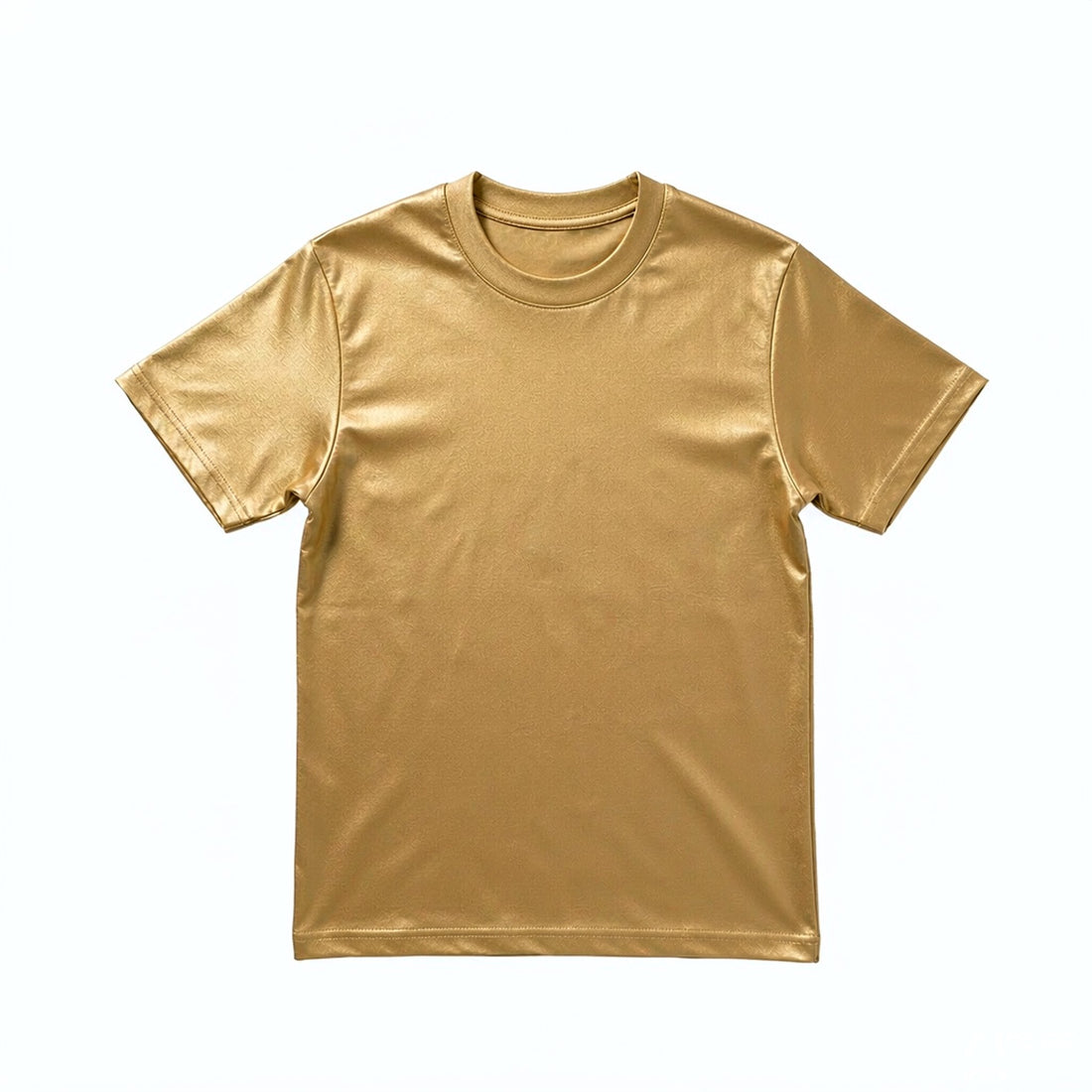 Black cotton short-sleeve t-shirt with gold script print