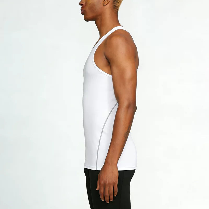 Alpinario Men's Athletic Compression Tank Top 3 Pack Sleeveless Base Layer - Black/Grey/White View 10