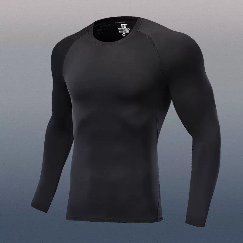 Alpinario Men's Compression Shirt 4 Pack Long & Short Sleeve Athletic Base Layer - Black View 26