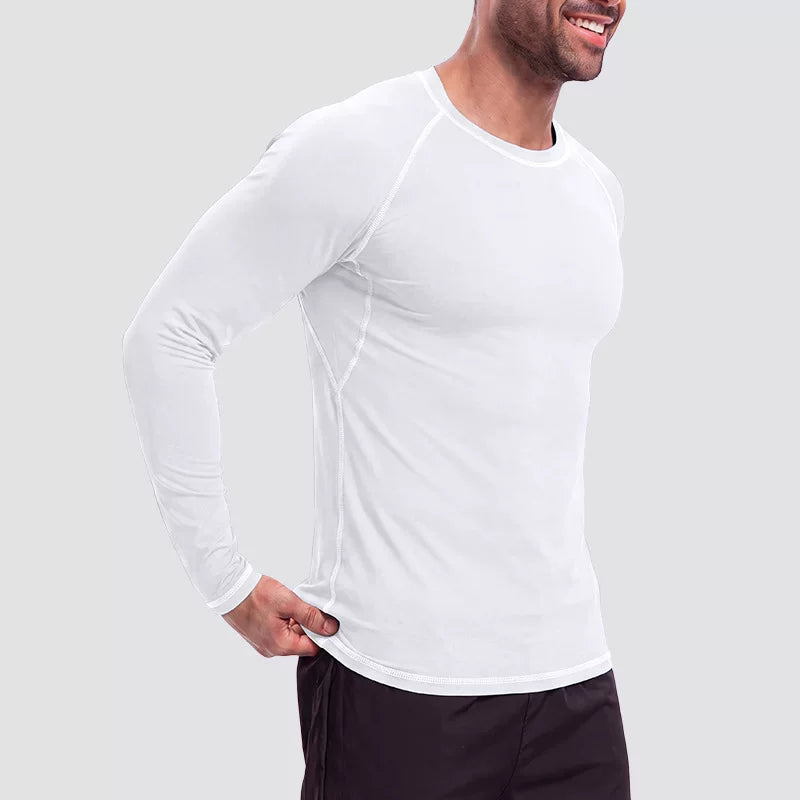 Alpinario Men's Compression Shirt 4 Pack Long & Short Sleeve Athletic Base Layer - Black View 36