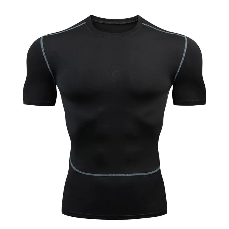 Alpinario Men's Compression Shirt 4 Pack Long & Short Sleeve Athletic Base Layer - Black View 39