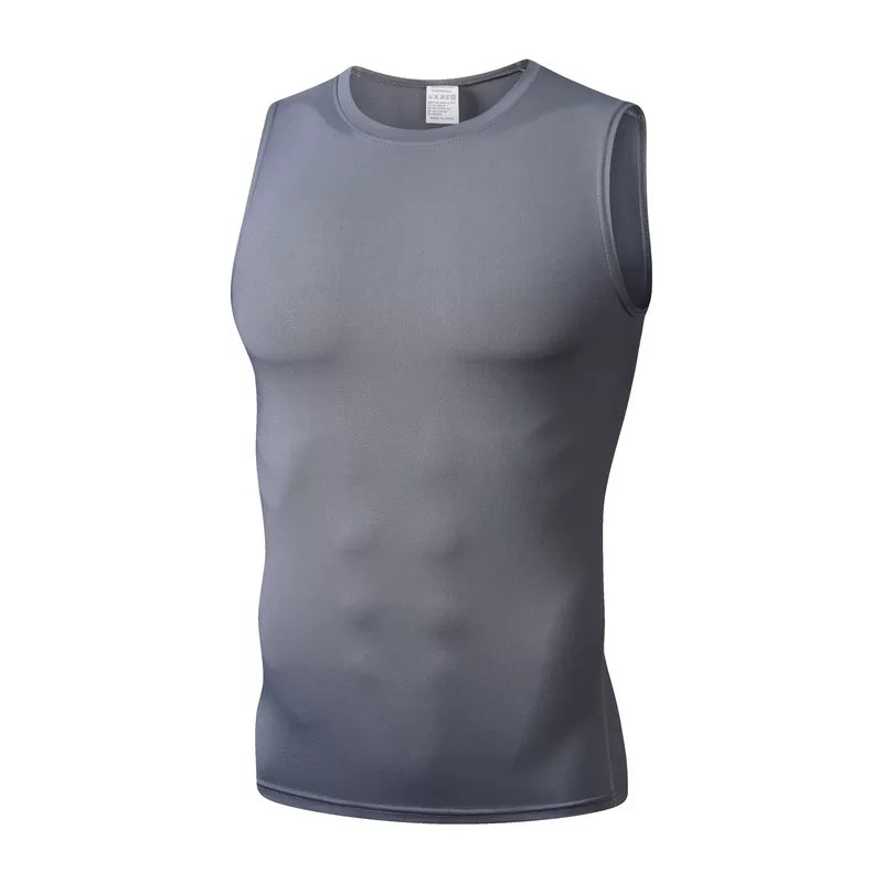 Alpinario Men's Athletic Compression Tank Top 3 Pack Sleeveless Base Layer - Black/Grey/White View 7