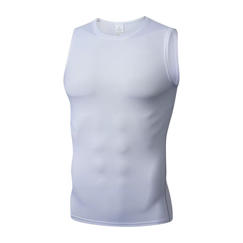 Alpinario Men's Athletic Compression Tank Top 3 Pack Sleeveless Base Layer - Black/Grey/White View 9