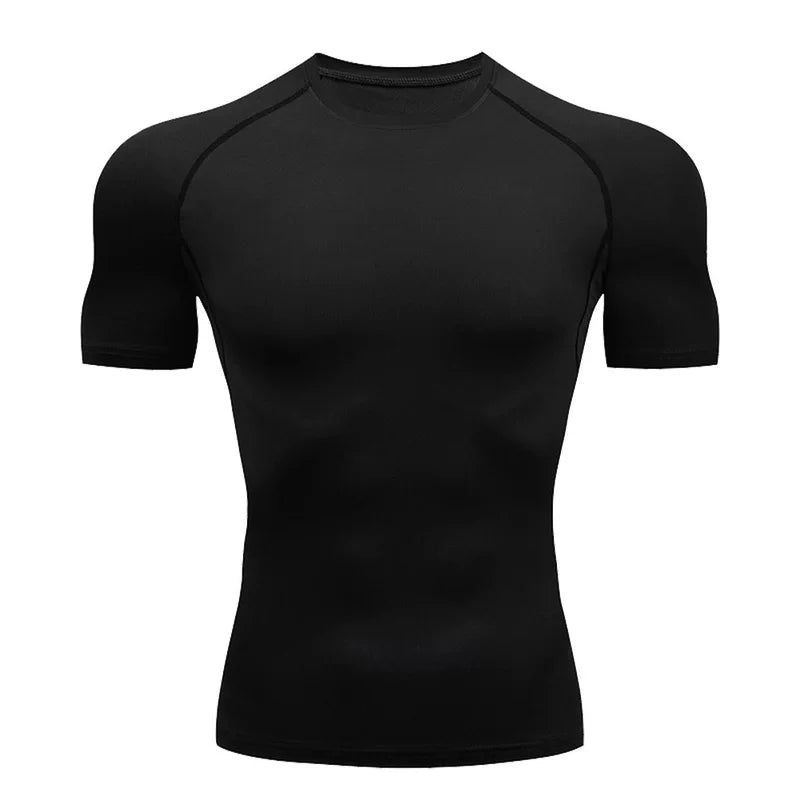 Alpinario Men's Compression Shirt 4 Pack Long & Short Sleeve Athletic Base Layer - Black View 45