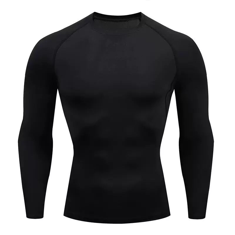 Alpinario Men's Compression Shirt Long Sleeve Cool Dry Athletic Base Layer - Black View 14