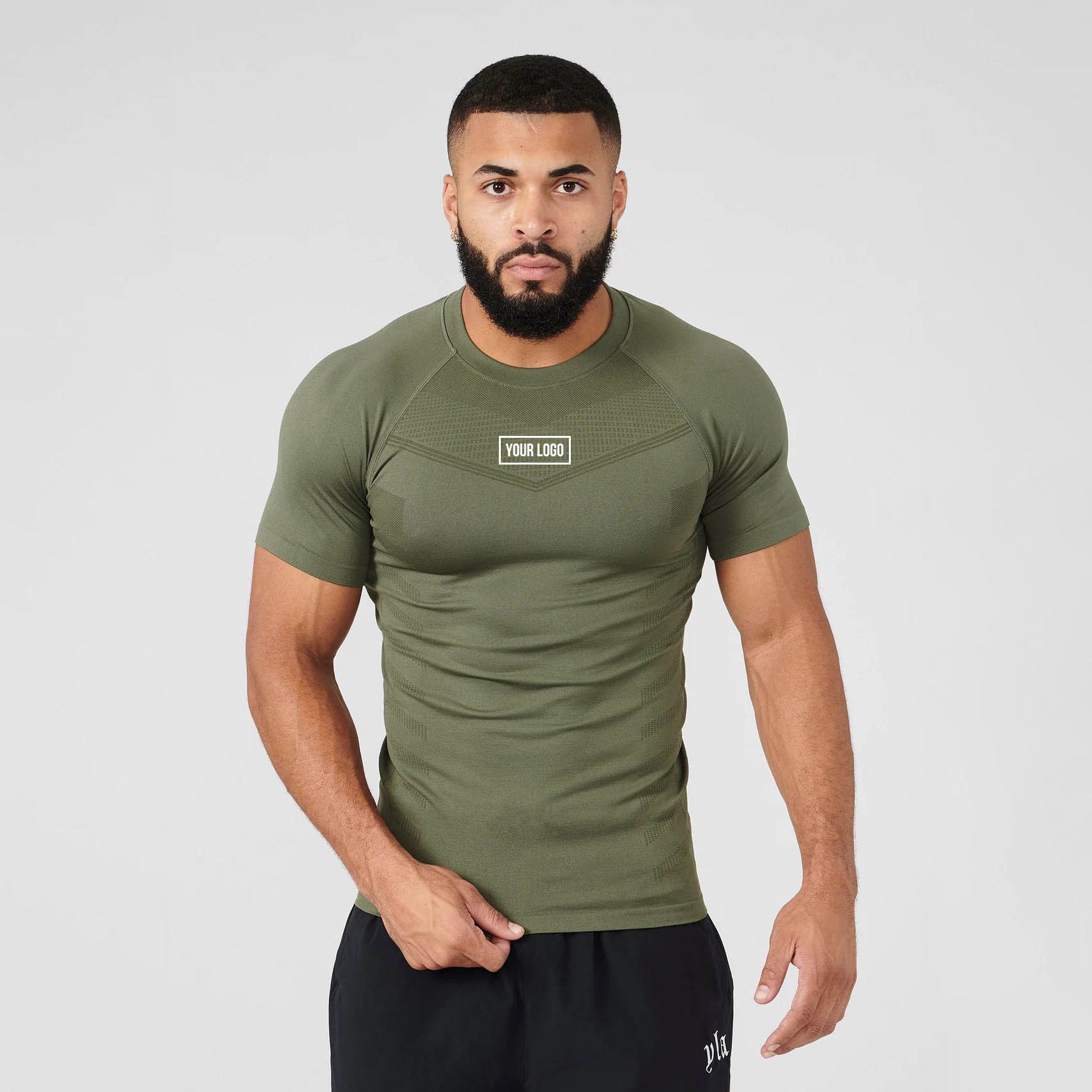 Men's Seamless Jacquard Training T-Shirt - Customizable