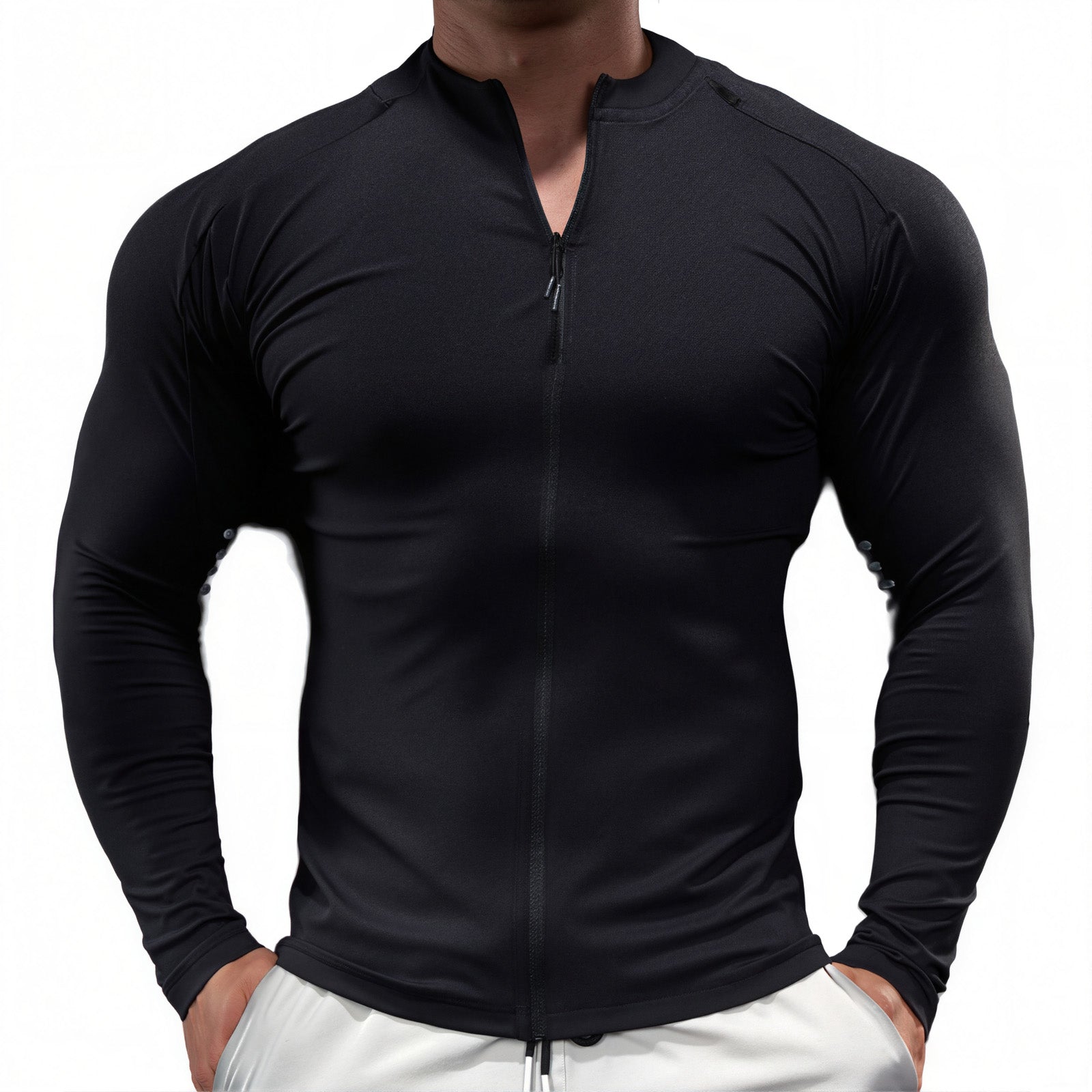 Quick-Dry Polyester Stand Collar Jacket for Sports and Training