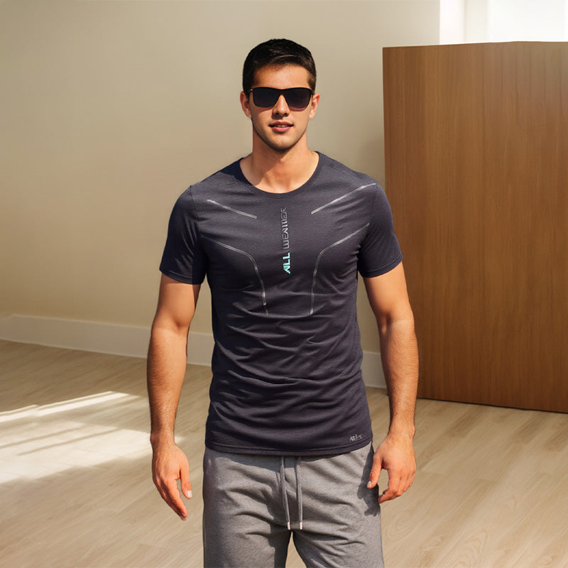 Ice Silk Quick-Dry Cooling Breathable Printed Short-Sleeved T-Shirt