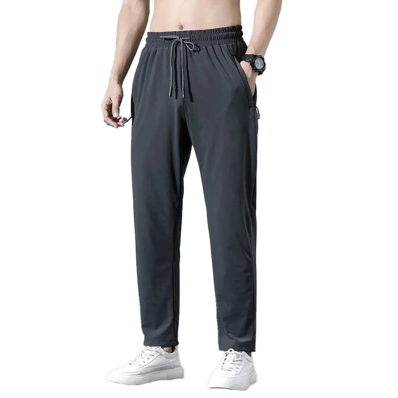 Ice Silk Quick-Drying Printed Straight-Leg Pants