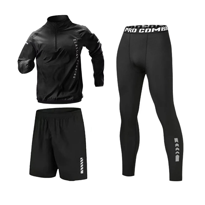 Running Half-Zipped Quick-Dry 3-Piece Set