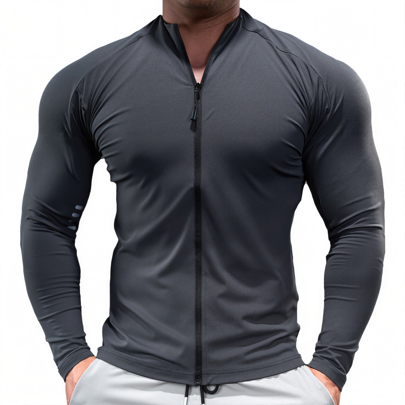 Quick-Dry Polyester Stand Collar Jacket for Sports and Training