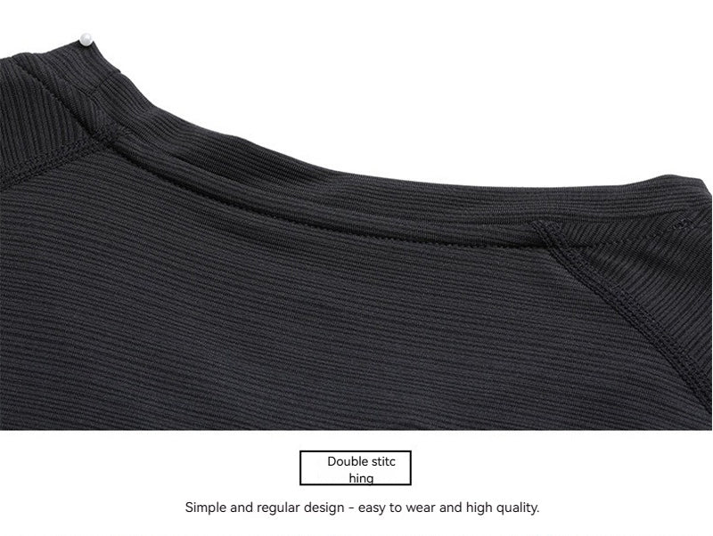 2025 New Round-Neck Ice Silk Elastic Long-Sleeved T-Shirt