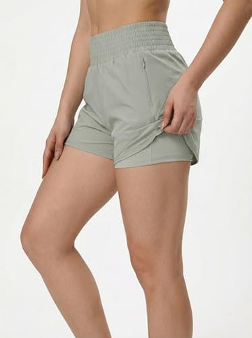 Women's 2 in 1 Athletic Running Shorts with... - Wholesale MOQ 20 pcs