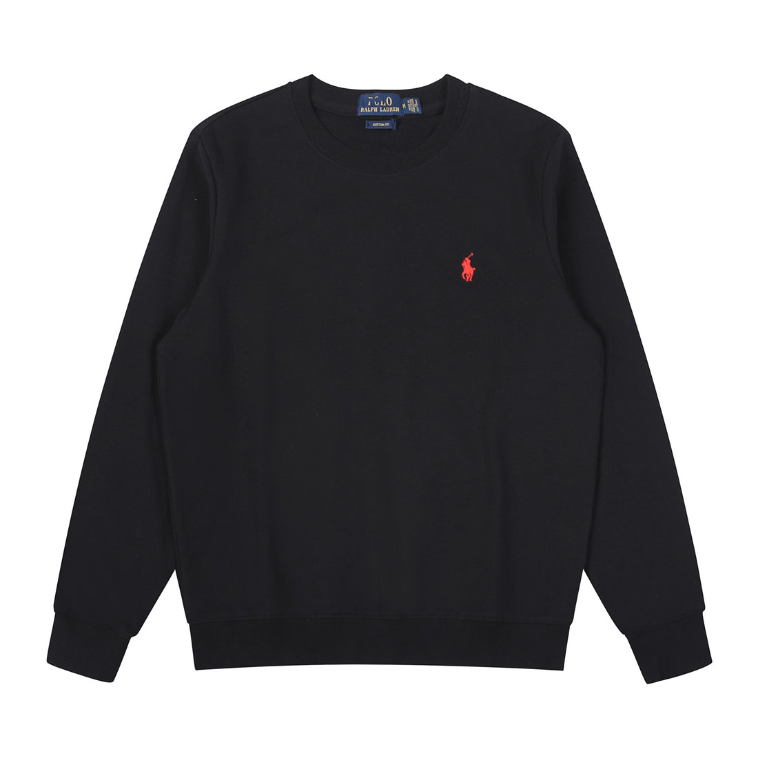 Black Red Blue Cotton Crewneck Pullover Sweatshirt
