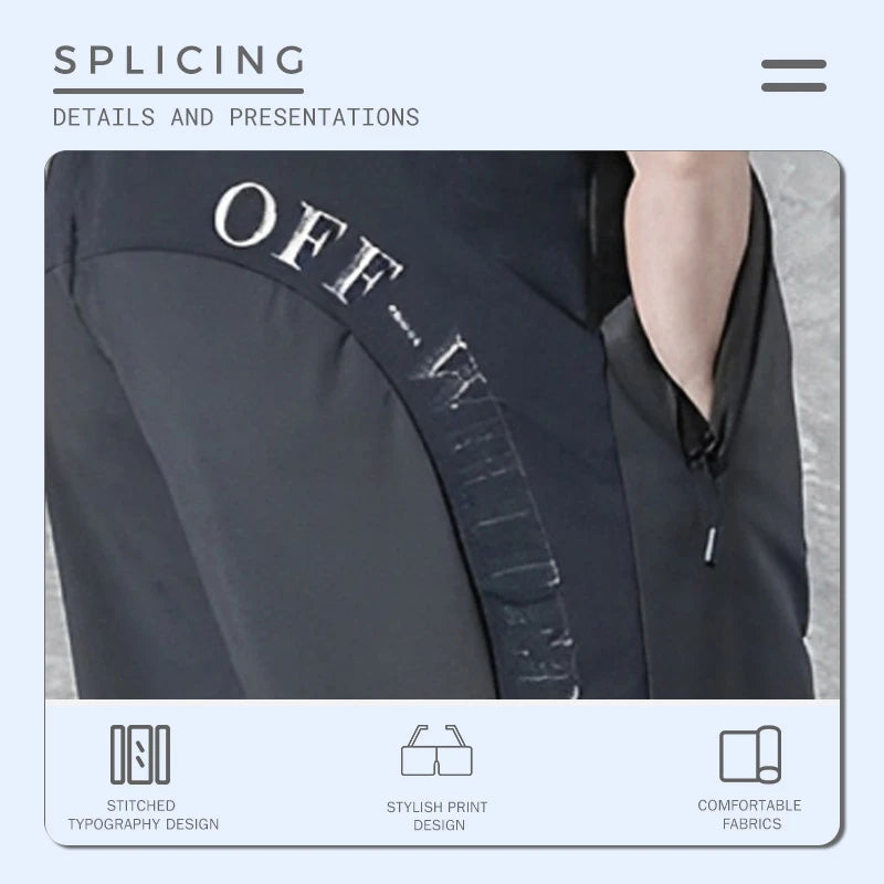 Ice Silk Quick-Drying Printed Straight-Leg Pants