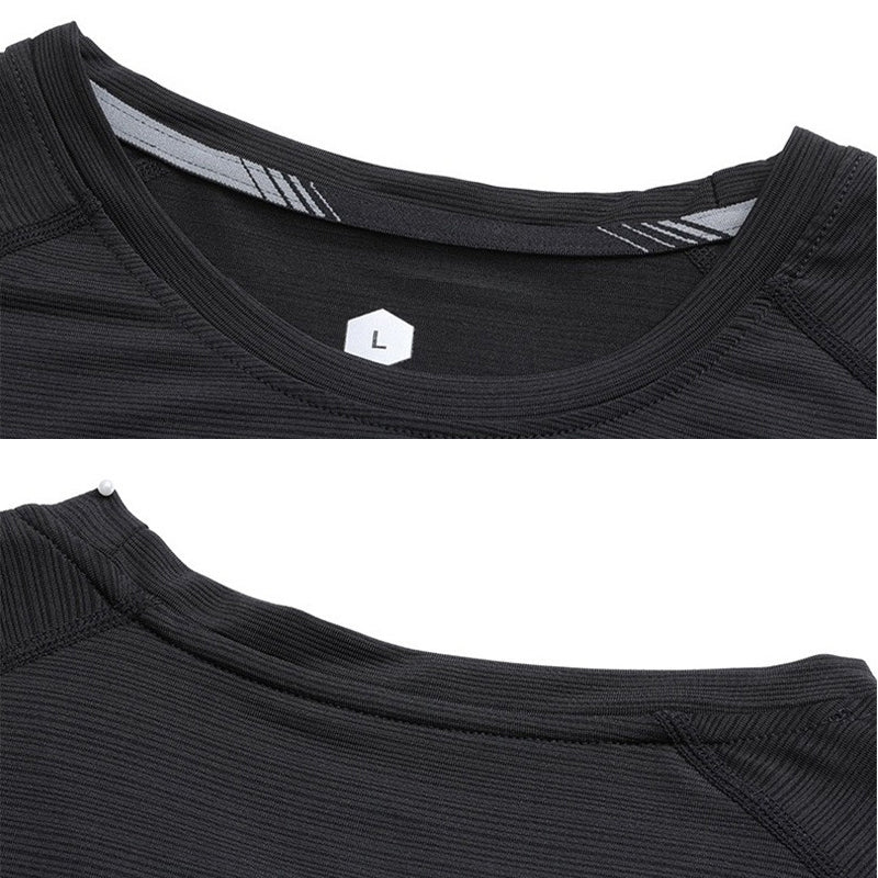 2025 New Round-Neck Ice Silk Elastic Long-Sleeved T-Shirt